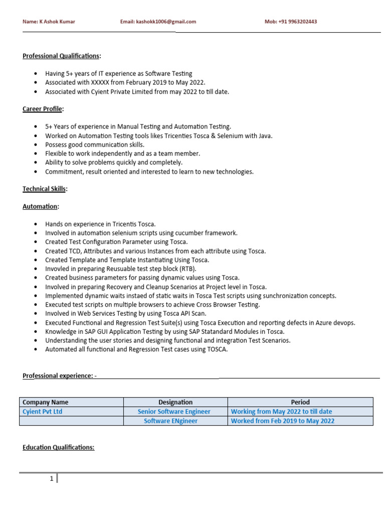 Software Testing Expert with 5+ Years Experience | PDF | Selenium ...