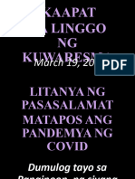 March 19 - Ika-Apat Na Linggo NG Kuwaresma