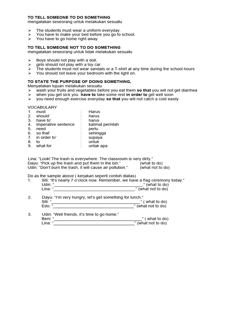 Guidelines for Giving Commands and Advice | PDF