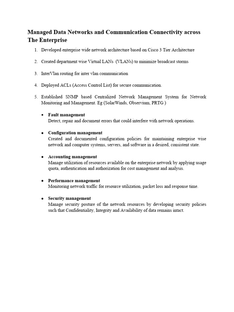 Enterprise Network Management Solutions | PDF | Computer Network ...