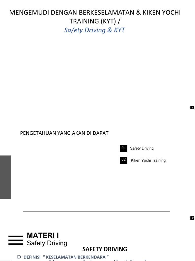 Pelatihan Keselamatan Berkendara dan KYT | PDF