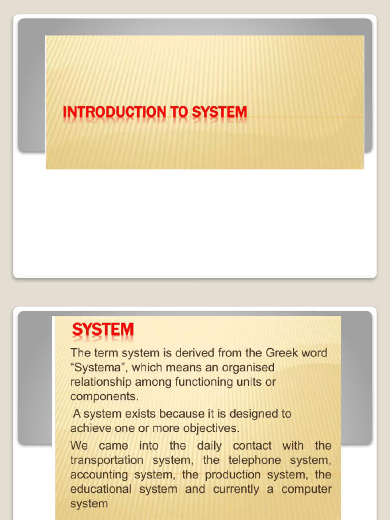 Introduction to System Bscs 3a | PDF
