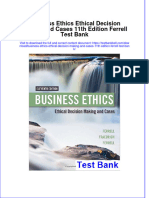 Download pdf Business Ethics Ethical Decision Making And Cases 11Th Edition Ferrell Test Bank online ebook full chapter 