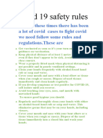 Covid 19 Safety Rules