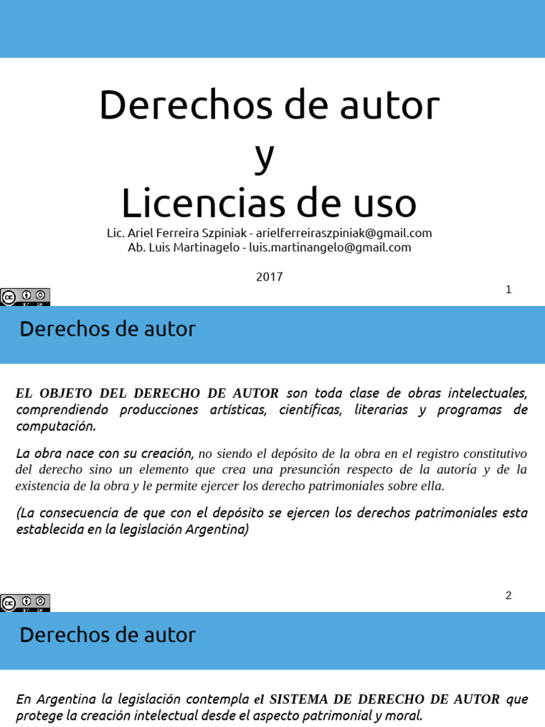 Derechos de Autor y Licencias CC ACT 11 | Descargar gratis PDF ...