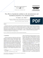 The Effects of Production Methods On The Microstructures and Mechanical Properties of An Aluminum Bronze