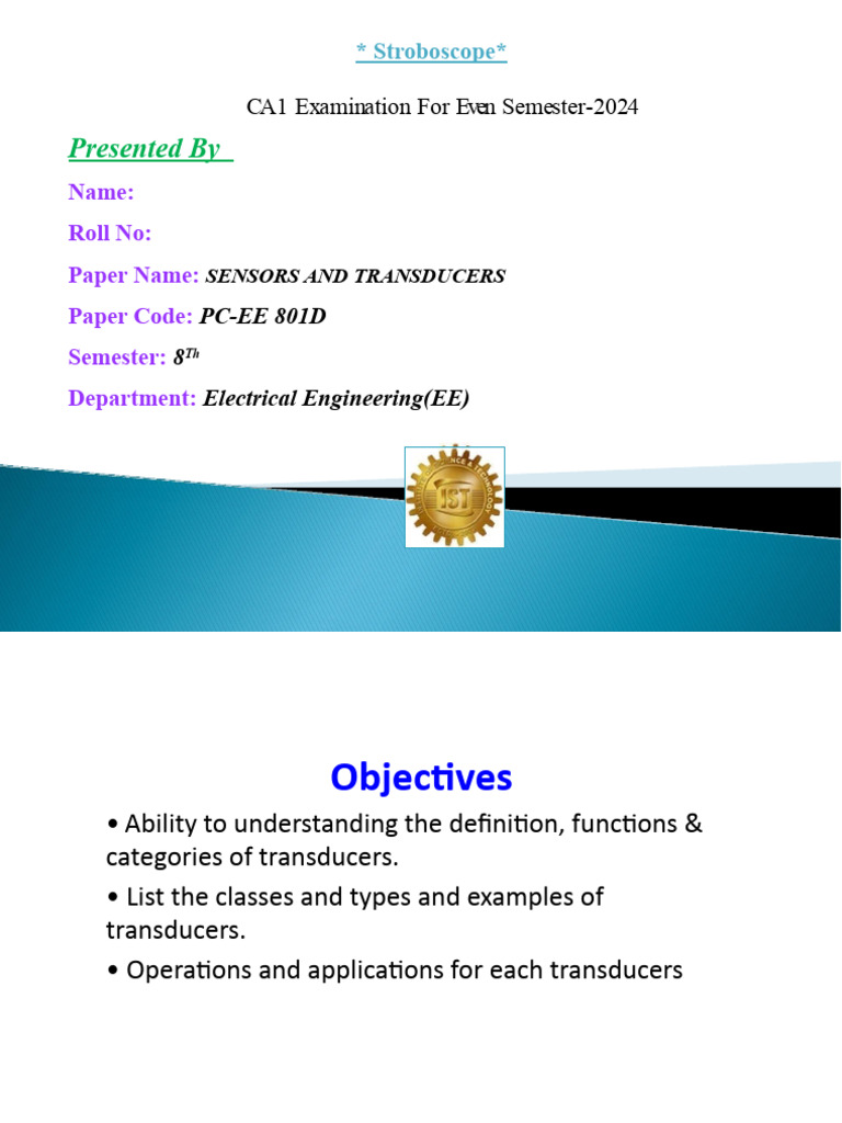 Sensors and Transducers | PDF | Electrical Resistance And Conductance ...