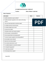 Mobile Tower Scaffold Checklist