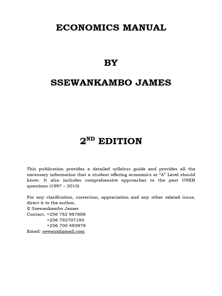 A-Level Economics Manual 2nd Edition | PDF | Economics | Goods
