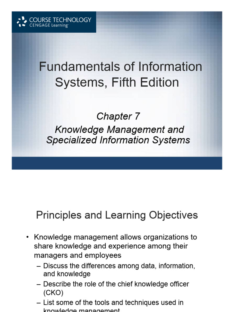 ch07 - 5e (Knowledge Management) Lesson 7 | PDF | Information System ...