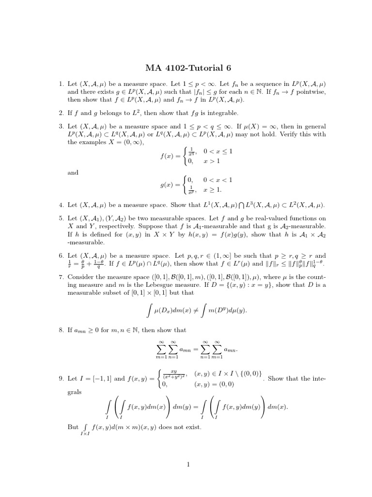 Measure Theory and Lp Convergence Problems | PDF