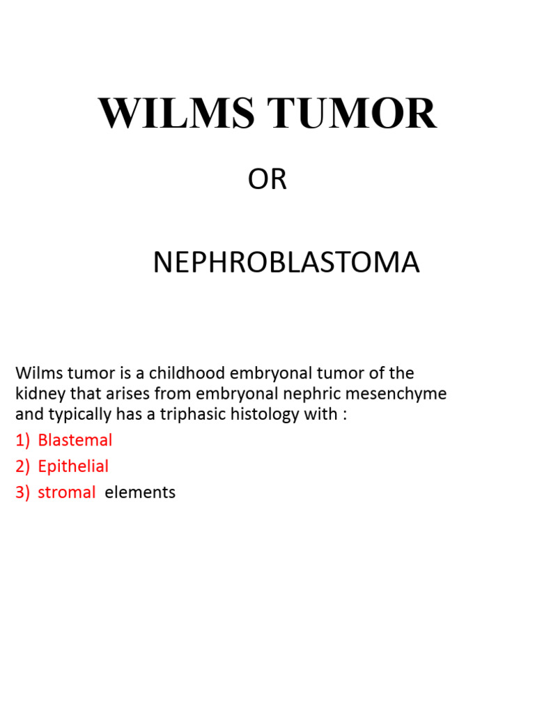 Wilms Tumor | Download Free PDF | Diseases And Disorders | Neoplasms
