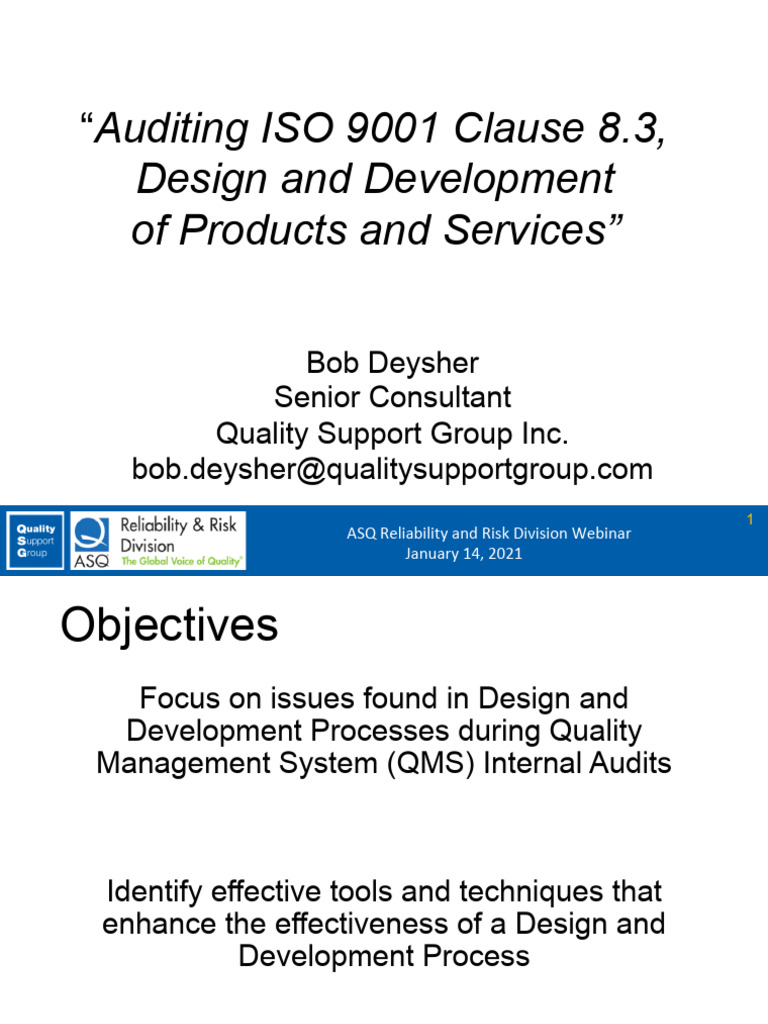 Auditing ISO 9001 Clause 8.3 Overview | PDF | Risk | Iso 9000