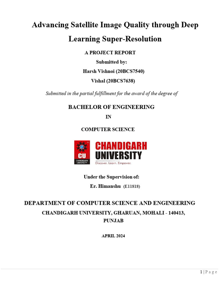 Final Report New | PDF | Deep Learning | Satellite Imagery