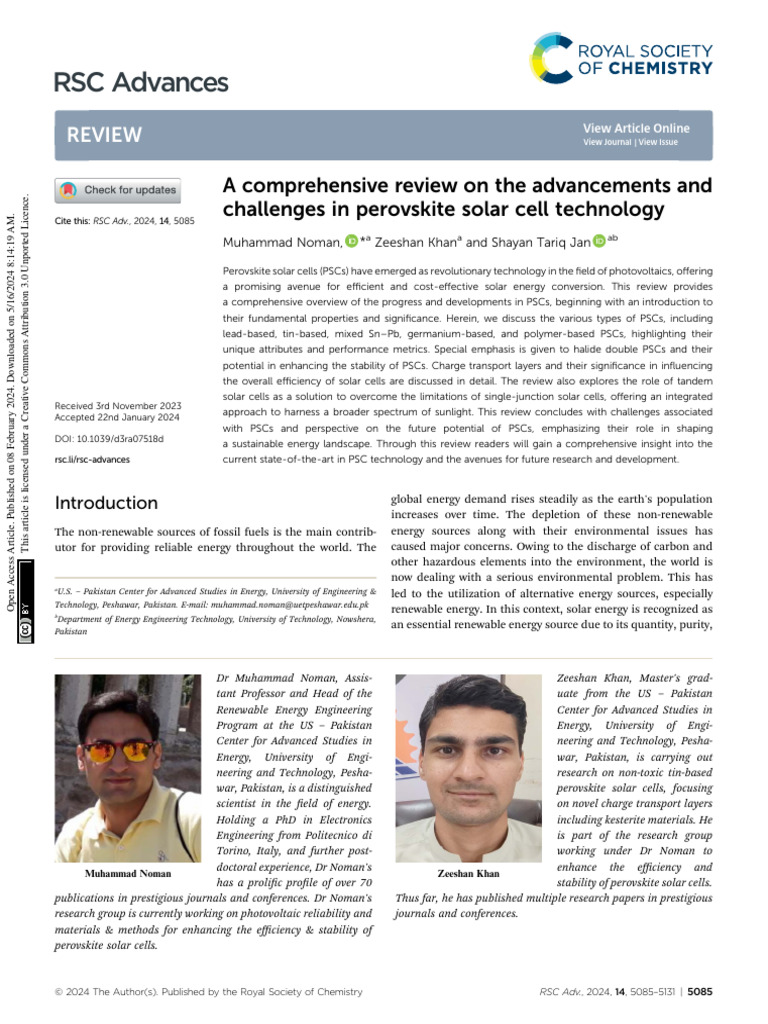 Advances in Perovskite Solar Cells | PDF | Solar Cell | Photovoltaics