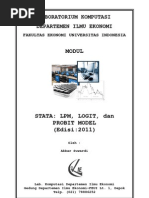 Download MODUL STATA - LPM Logit Dan Probit Model 2011 by Akbar Suwardi SN73424949 doc pdf