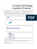 Project on Concrete Mix Design for various grades of Concrete