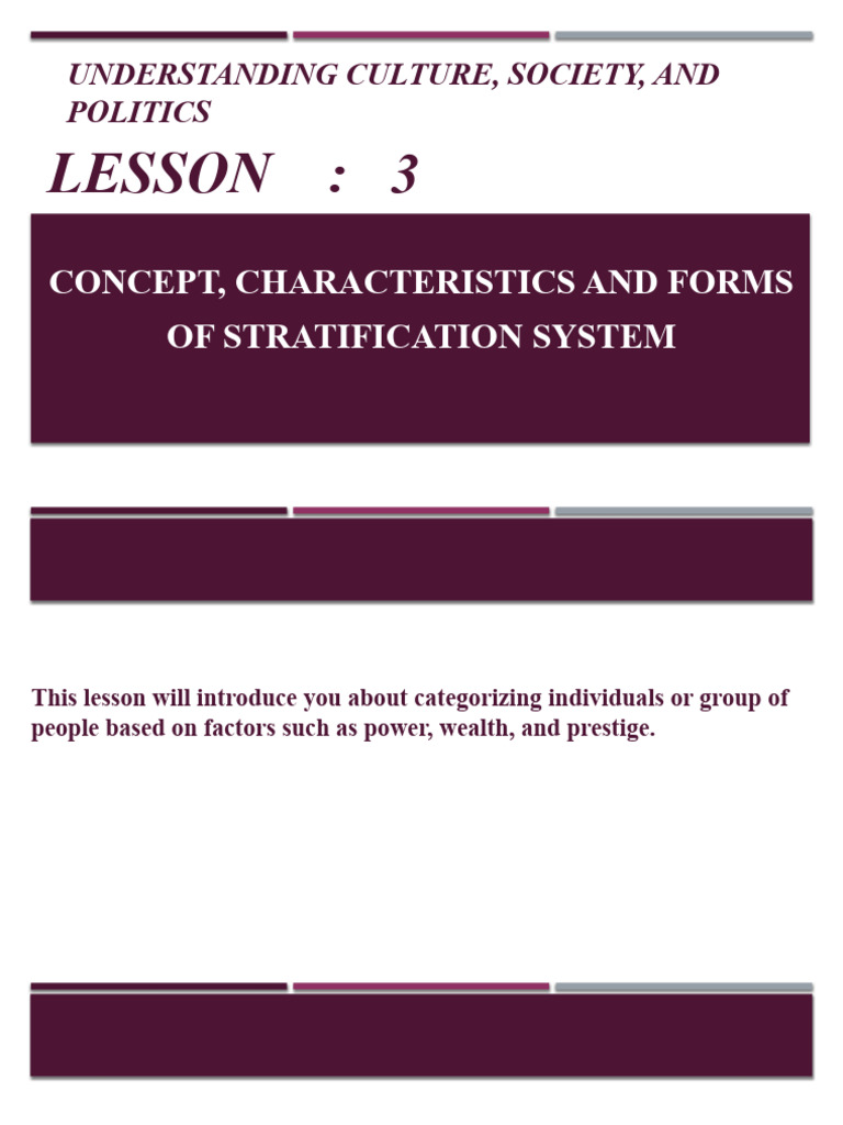 Understanding Social Stratification Systems | PDF | Social ...