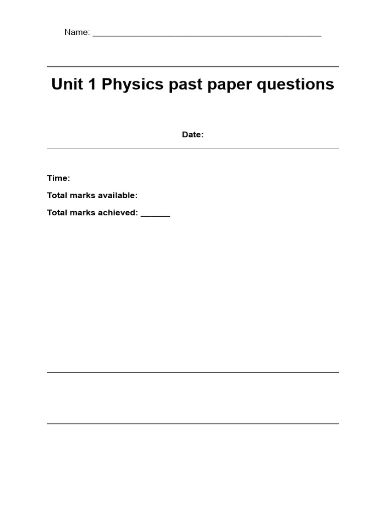 Unit 1 Physics Questions | PDF | Electromagnetic Radiation | Light