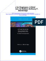 Ebook Ethics For Engineers A Brief Introduction 1St Edition Anthony F Bainbridge Online PDF All Chapter