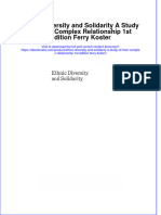 Ethnic Diversity and Solidarity A Study of Their Complex Relationship 1St Edition Ferry Koster Online Ebook Texxtbook Full Chapter PDF