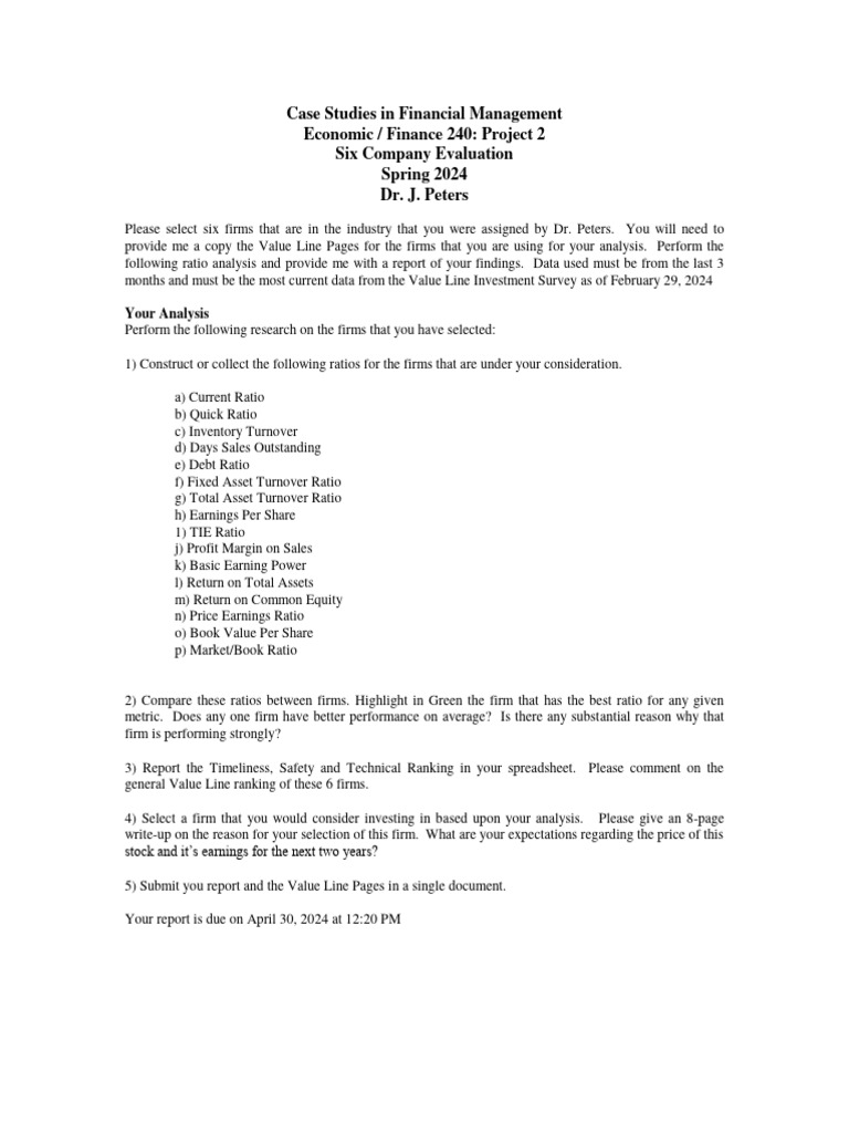 Financial Ratio Analysis Project | PDF