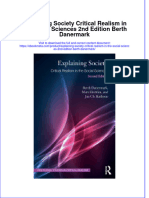 Explaining Society Critical Realism in The Social Sciences 2Nd Edition Berth Danermark Online Ebook Texxtbook Full Chapter PDF