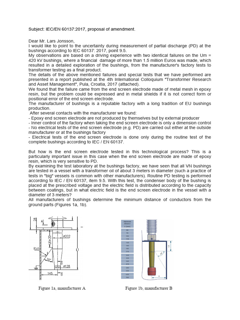 IEC 60137, Proposal of Amendment | PDF | Transformer | Electric Power