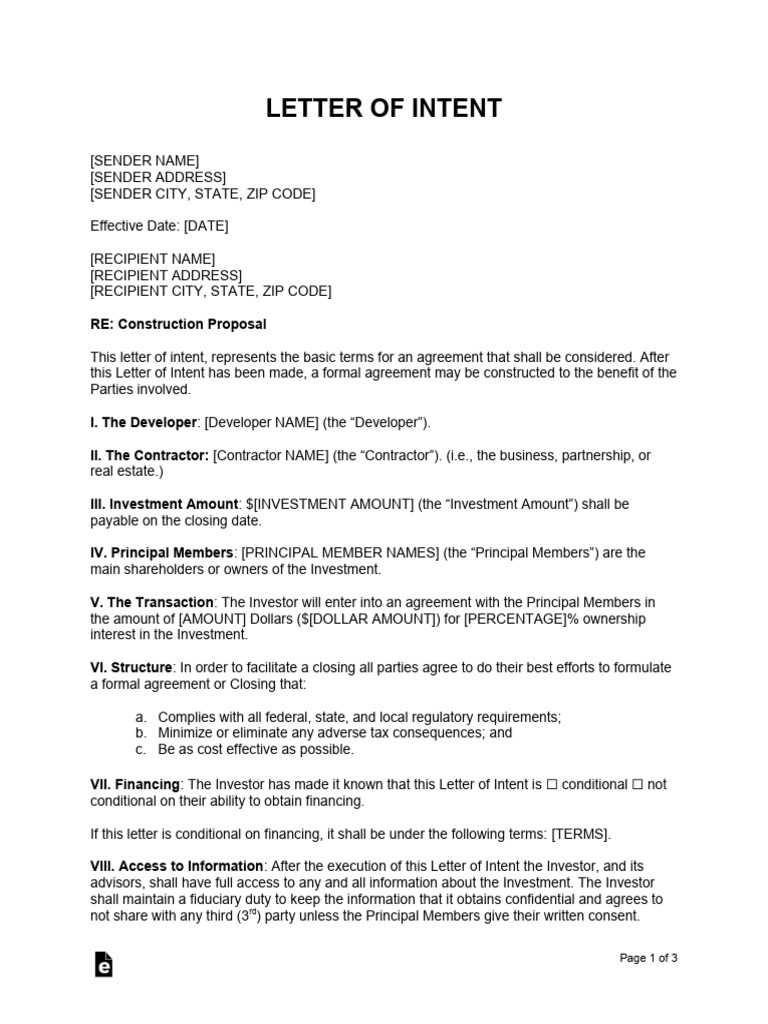 Business investment letter of intent pdf justice crime violence