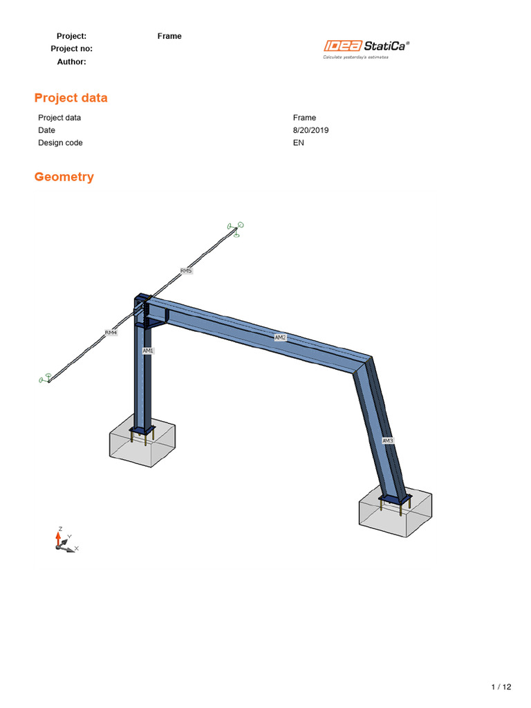 Steel Frame Report IDEA StatiCa Member EN | PDF | Buckling | Yield ...