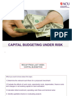 Topic 6 Capital Budgeting under Risk and Uncertainty