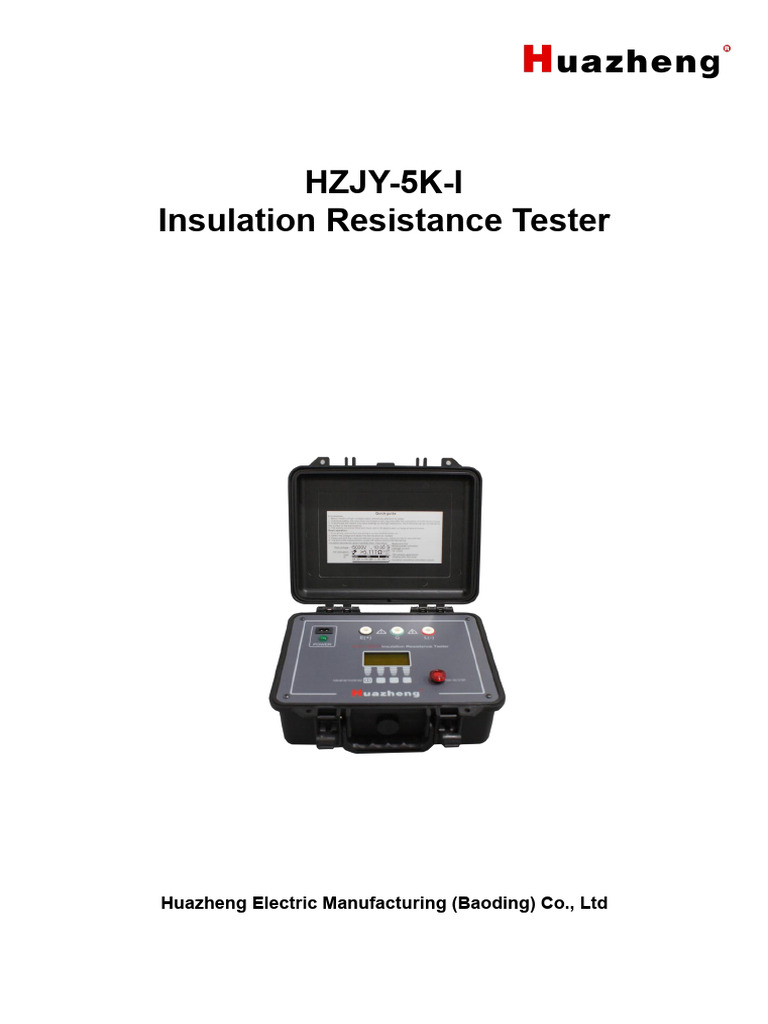 Insulation Tester User Guide | PDF | Rechargeable Battery | Capacitor