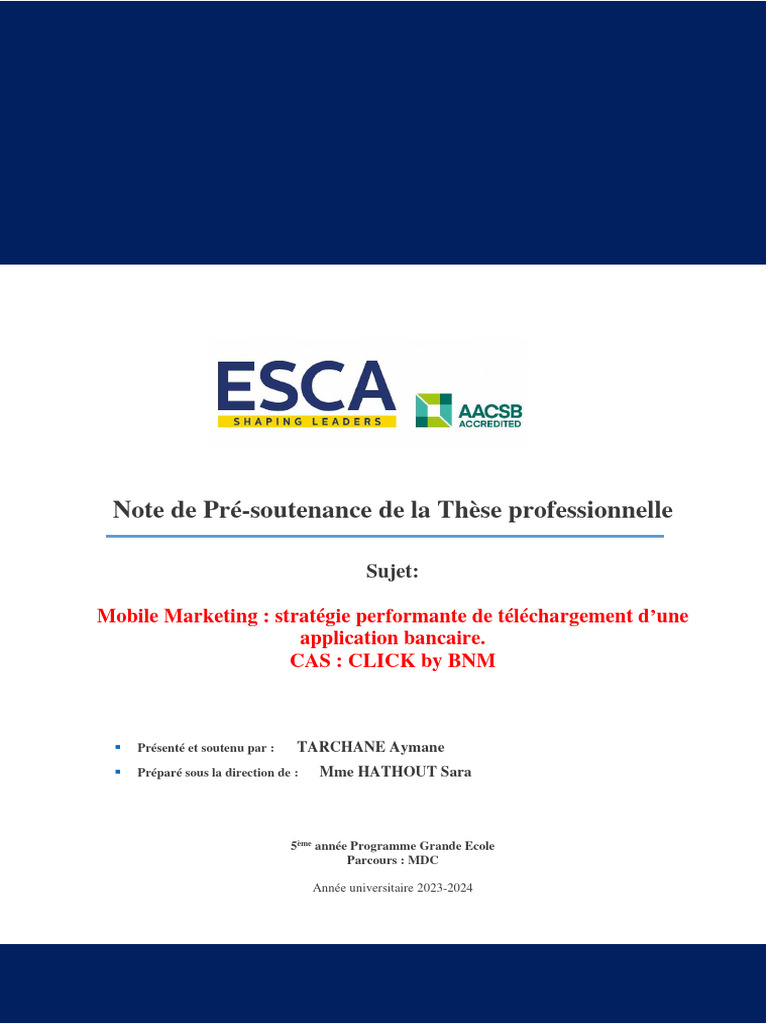 Stratégie de Click by BNM en Mauritanie | PDF | Application | Banques