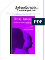 Facing Challenges Feminism in Christian Higher Education and Other Places 1St Edition Allyson Jule Online Ebook Texxtbook Full Chapter PDF