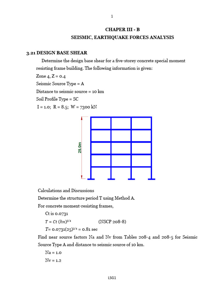 Design Base Shear for Concrete Frames | PDF | Concrete | Strength Of ...