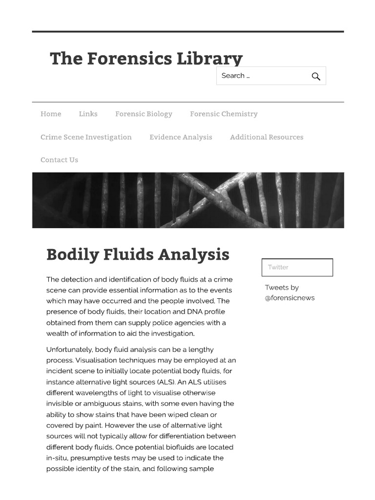 Bodily Fluids Analysis | PDF