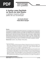 A Justiça Na Visão de Jonh Rawls Como Equidade Filosofia