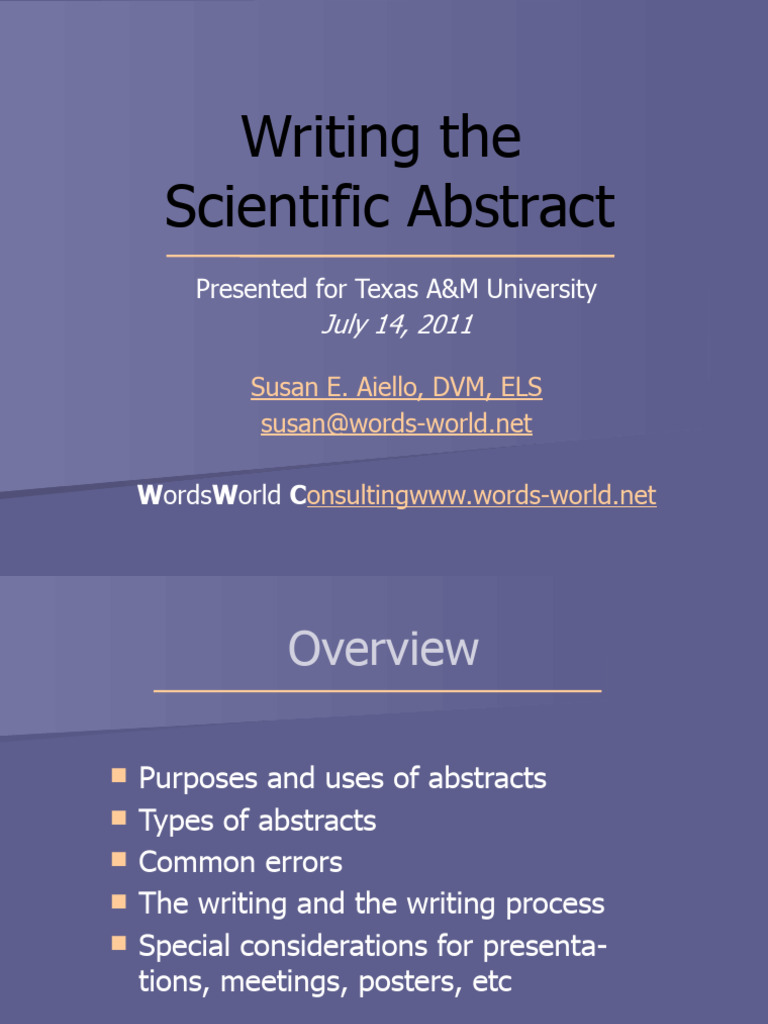 Guide to Writing Scientific Abstracts | PDF | Diastole | Abstract (Summary)