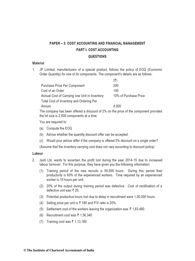 Cost Accounting and Financial Management Guide | PDF | Business ...