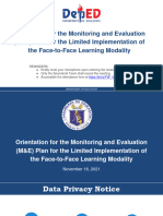 F2F M&E Orientation and PrepSurvey - Cluster 1-NOVEMBER 17, 2021