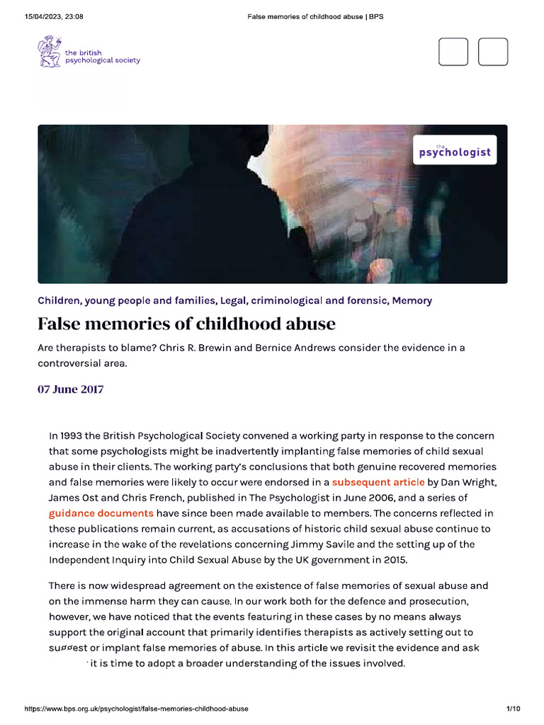 False Memories and Hypnosis Regression | PDF