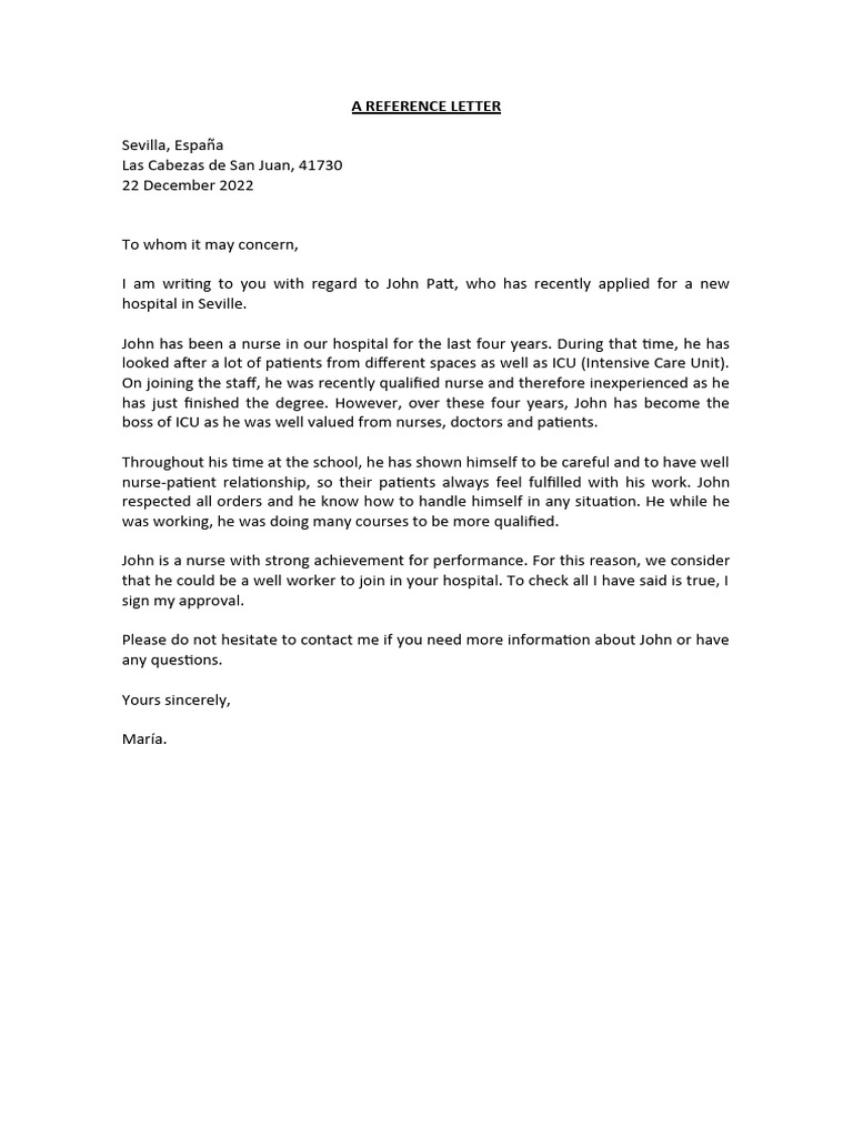 A Reference Letter | PDF | Self-Improvement