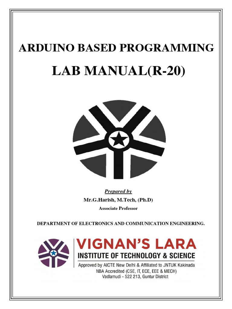 Arduino Lab Manual | PDF | Arduino | Computer Science