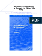 From Mathematics To Philosophy Routledge Revivals 1St Edition Hao Wang Online Ebook Texxtbook Full Chapter PDF