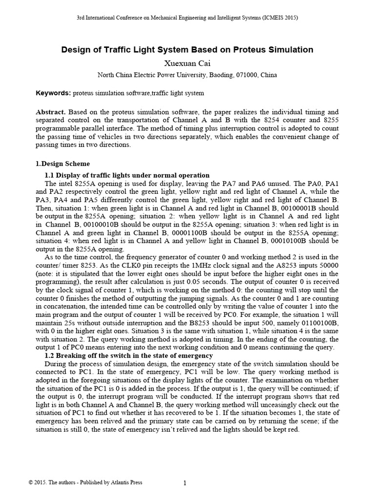 Traffic Light System Design in Proteus | PDF | Traffic Light | Computer ...