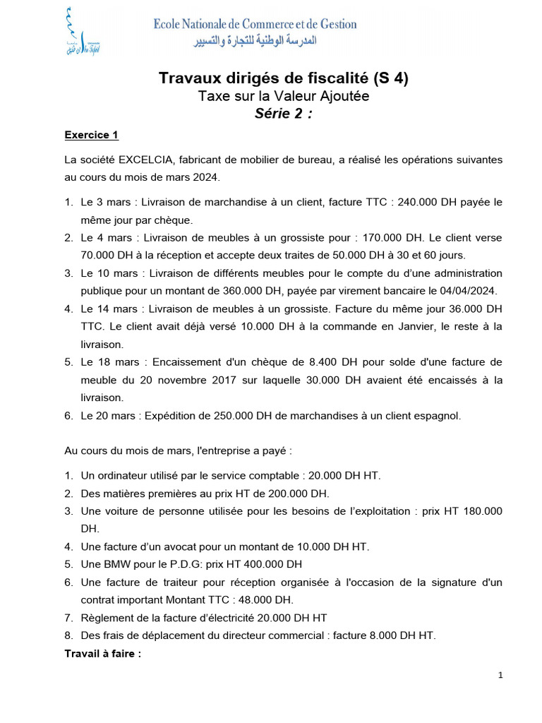 Déclaration TVA Mars 2024 | PDF | Facture | Taxe sur la valeur ajoutée