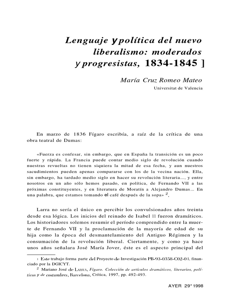Liberalismo en España: 1834-1845 | PDF | Liberalismo | Progresismo
