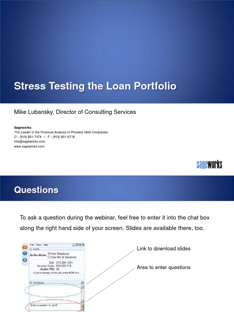 Loan Portfolio Stress Testing Insights | PDF | Stress Test (Financial ...