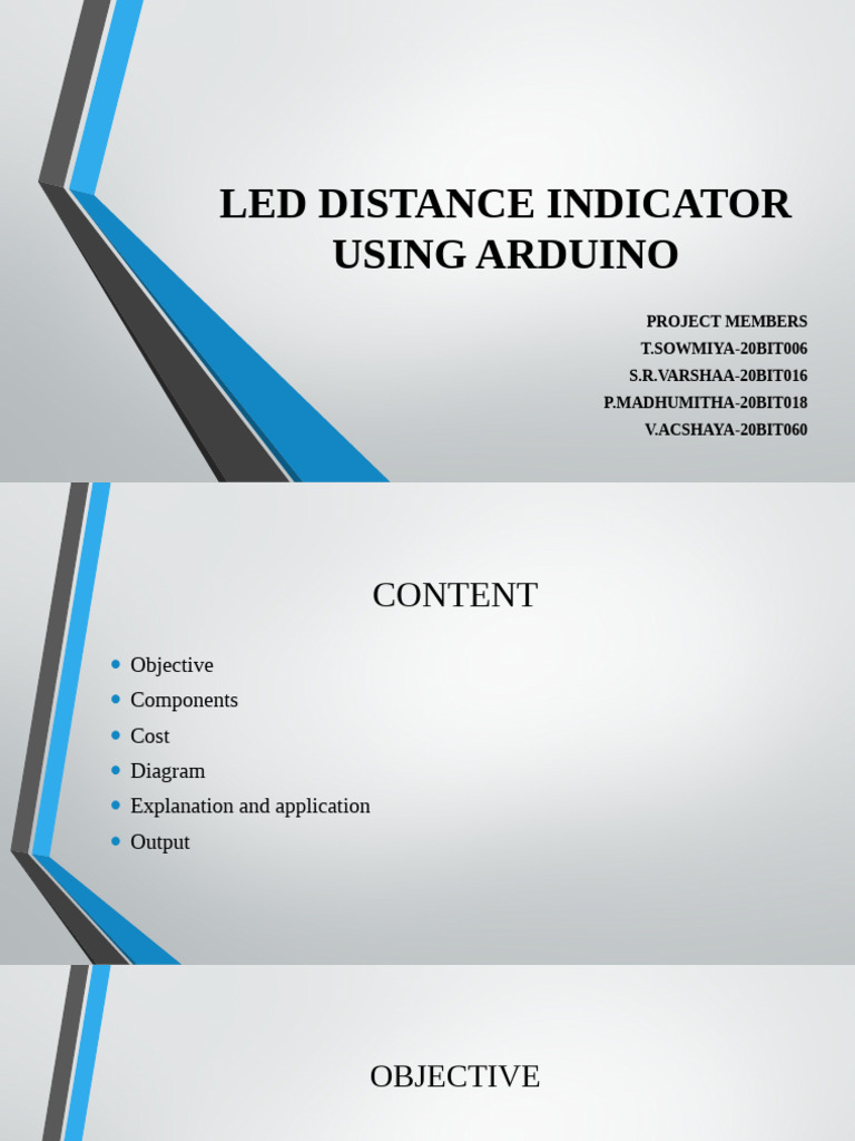 Arduino LED Distance Indicator Project | PDF | Arduino | Electronic ...