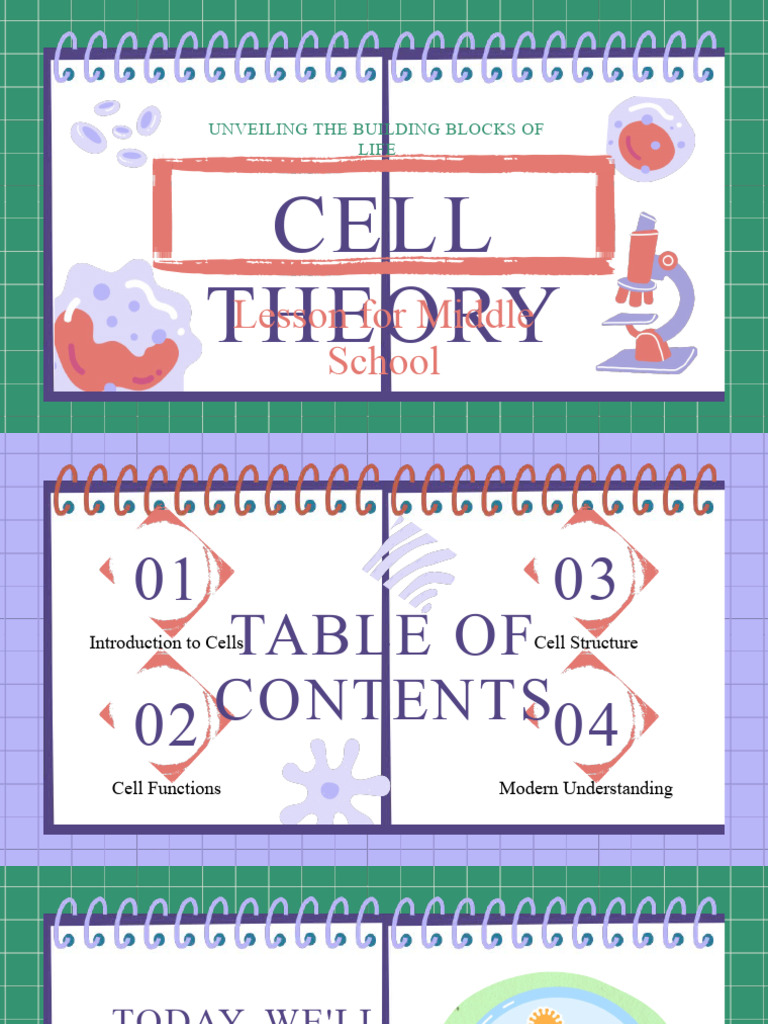 Illustrative Notebook Cell Theory Lesson For Middle School | PDF | Cell ...